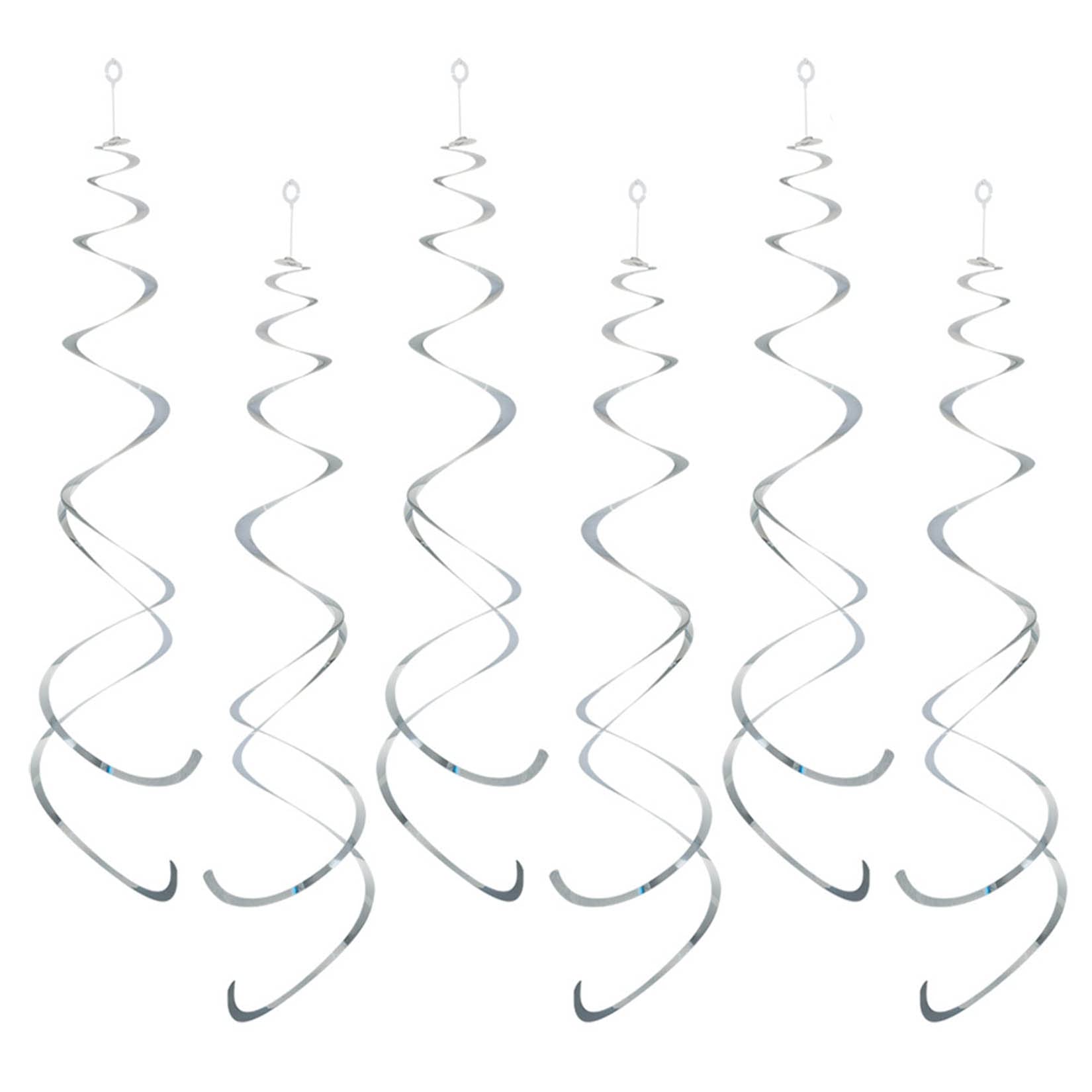 AimtoHome Party Swirl Decorations, Hanging Swirl for Ceiling Decorations, Silver, Pack of 30