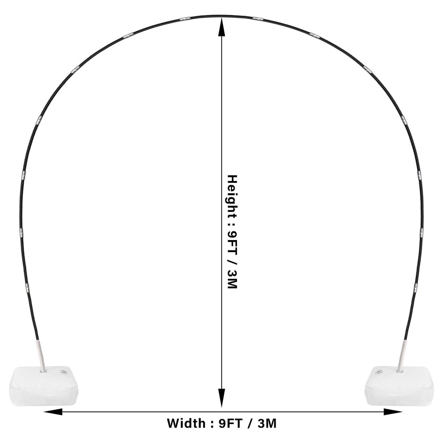 Bhucutu Balloon Arch Kit Adjustable Balloon Arch Stand With Base 10 Feet Wide And 9 Feet Tall Balloon Arch Frame For Birthday Ba