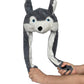 Joyhy Kids Adults Plush Hat Ear Moving Ear Flap Hat With Paw Tiger