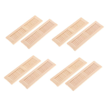 Dynwave Handmade 1/12 Dollhouse Furniture Wood Shutters Window, Pack Of 4 Pairs, Miniatures Accessories Hands-