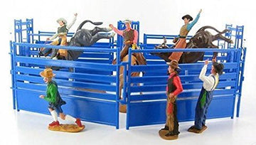 Newray Western Riders Bull Ring Rodeo Action Figure Playset (Either Blue Or Red)