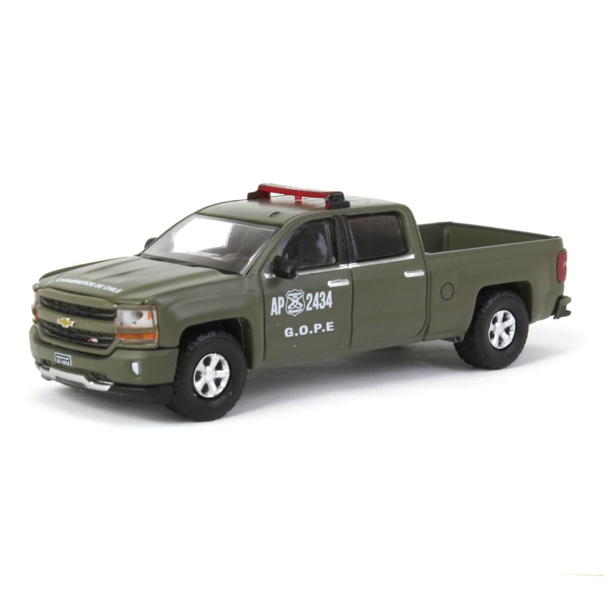 2018 Chevy Silverado Z71 Pickup Police Carabineros De Chile (Gope) Hobby Exclusive Series 1/64 Diecast Model Car By Greenlight 3
