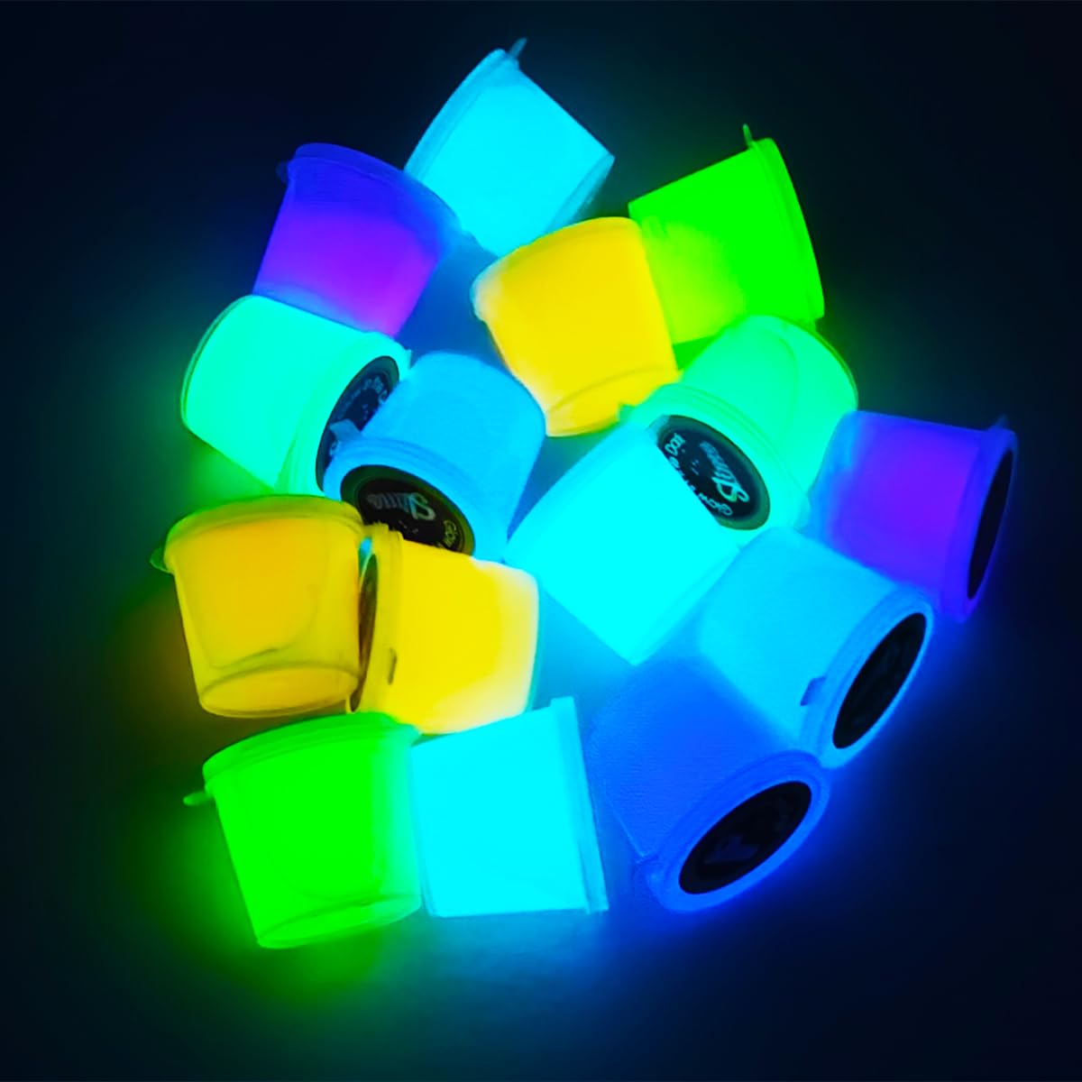 15 Pack Glow In The Dark Slime, Crystal Galaxy Slime, Including Blue, Pink, Yellow, Orange Etc, Slime Party Favors, Soft And Non
