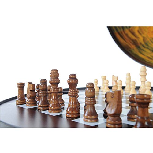 Old Modern Handicrafts 13-Inches Red Globe With Chess Holder - Handcrafted From Wood - An Exotic World Globe For Home & Office Or Any Space -15.0L X 13.0W X 19.0H Inches