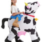 Inflatable Cow Costume Kids Boys Girls, Blow up Ride on Animal Cosplay Teen, Riding Halloween Rider Clothes Child