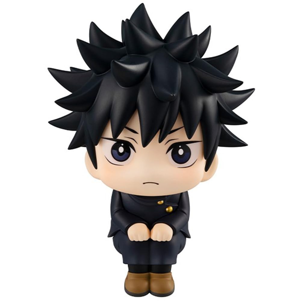 Puruuige Fushiguro Megumi Figure Anime Q Version Megumi Figurine 3.93'' Look Up Pose Model Statue Pvc Cute Cake Topper Decoratio