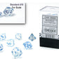 Chessex Dice Set - 10mm Borealis Light Blue Luminary Polyhedral Dice Set - Dungeons and Dragons D&D DND TTRPG Dice - Includes 7