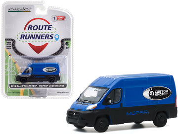 2018 Ram Promaster 2500 Cargo Van High Roof ''Mopar Custom Shop'' Blue And Black ''Route Runners'' Series 1 1/64 Diecast Model B
