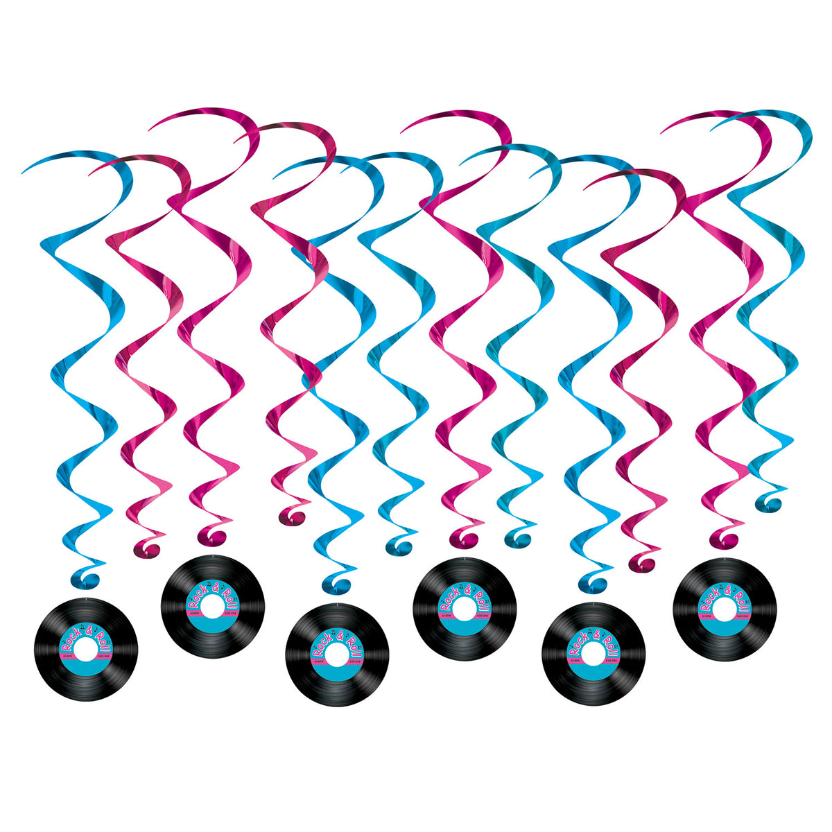 Rock & Roll Record Whirls, (Pack of 6)