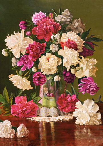500 Piece Jigsaw Puzzle, Beautiful Pheonies, Bunch of flowers, Still nature, Adult Puzzle, Castorland B-53780
