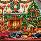 500 Piece Jigsaw Puzzle, Cozy Fireplace, Christmas living room, Decorated tree, Fireplace and sleeping dogs, Festive holiday art., Adult Puzzle, Castorland B-54060