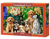 500 Piece Jigsaw Puzzle, Puppies, Laundry and Bird Antics, Puppies, Dogs, Golden Retriever, Dalmatian, Bubbles, Animal jigsaw, Adult Puzzle, Castorland  B-54152