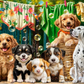 500 Piece Jigsaw Puzzle, Puppies, Laundry and Bird Antics, Puppies, Dogs, Golden Retriever, Dalmatian, Bubbles, Animal jigsaw, Adult Puzzle, Castorland  B-54152
