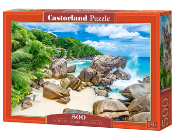 500 Piece Jigsaw Puzzle, La Digue Island, Seychelles, Tropical beach puzzle, Paradise Island, Landscape jigsaw, Adult Puzzle, Castorland B-54251