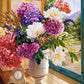 1000 Piece Jigsaw Puzzle, Still Life with Hydrangeas, Flower puzzles, colorful plants, Classic picture,  Adult Puzzle, Castorland C-104444-2