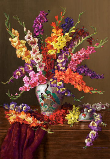 1000 Piece Jigsaw Puzzle, Gladioli in Chinese Vase, Flower puzzles, Still nature painting, Art. puzzle, Adult Puzzle, Castorland C-104949-2