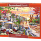 1000 Piece Jigsaw Puzzle, Romantic City Sunset, charming riverside terrace, painterly landscape, Adult Puzzle, Castorland C-104956-2