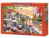 1000 Piece Jigsaw Puzzle, Romantic City Sunset, charming riverside terrace, painterly landscape, Adult Puzzle, Castorland C-104956-2