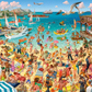 1000 Piece Jigsaw Puzzle, Fun by the Sea, Art Collection, Tropical Beach Resort Chaos, Humorous Summer Vacation Scene, Adult Puzzle, Castorland C-105151-2