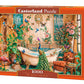 1000 Piece Jigsaw Puzzle, The Bath Fantasy, Luxurious bathroom, Peacock and exotic birds, Ornate, vibrant art., Adult Puzzle, Castorland C-105380-2