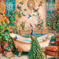 1000 Piece Jigsaw Puzzle, The Bath Fantasy, Luxurious bathroom, Peacock and exotic birds, Ornate, vibrant art., Adult Puzzle, Castorland C-105380-2