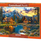 1000 Piece Jigsaw Puzzle, Summertime Evening, Cozy mountain cabins, Peaceful beauty, Sunset, Adult Puzzle, Castorland C-105397-2