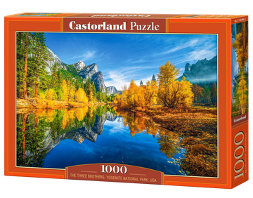 1000 Piece Jigsaw Puzzle, The Three Brothers, Yosemite National Park, USA, Autumn landscape puzzle, Relaxing nature puzzle, Adult Puzzle, Castorland C-105489-2