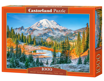 1000 Piece Jigsaw Puzzle, Mount Rainier National Park, USA, Snow-capped mountain puzzle, Calming landscape, Adult Puzzle, Castorland C-105496-2