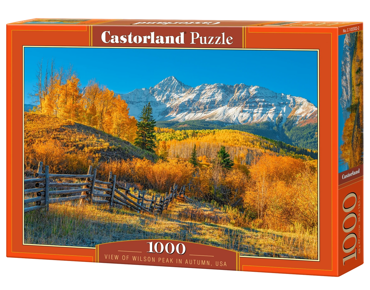 1000 Piece Jigsaw Puzzle, View Of Wilson Peak In Autumn, USA, Rustic autumn mountain landscape, Nature puzzle, Adult Puzzle, Castorland C-105502-2