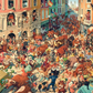 3000 Piece Jigsaw Puzzle, Bull Run in Pampeluna, Art Collection, Busy City Street Cartoon Scene, High Detail Seek and Find, Adult Puzzle, Castorland C-300648-2
