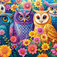 3000 Piece Jigsaw Puzzle, Flower Owl Meeting, Vibrant Colorful Owl Garden, Whimsical Folk Art Bird Scene, Adult Puzzle, Castorland C-300723-2