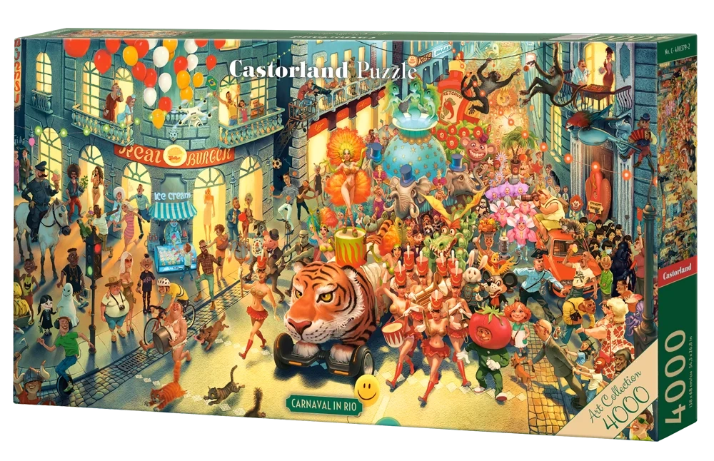 4000 Piece Jigsaw Puzzle, Carnaval in Rio, Street Party Jigsaw, Whimsical City Parade, Adult Puzzle, Castorland C-400379-2