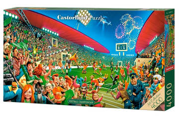 4000 Piece Jigsaw Puzzle, Football Championship, Funny sports puzzle, Soccer Match, Cartoon Chaos Style, Adult Puzzle, Castorland C-400393-2
