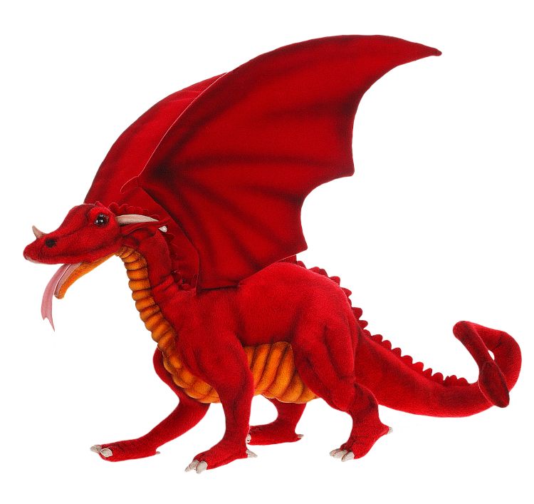 Hansa Plush Great Dragon Model 5936 - Red Color, True-to-Life Design