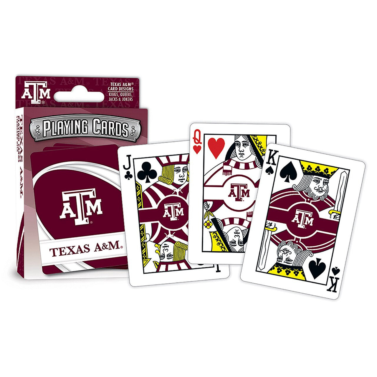 Masterpieces Family Games - Ncaa Texas A&M Aggies Playing Cards - Officially Licensed Playing Card Deck For Adults, Kids, And Family