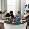 Portable 48 Inch 6-Player Foldable Poker Table Top Round Game Mat-Green