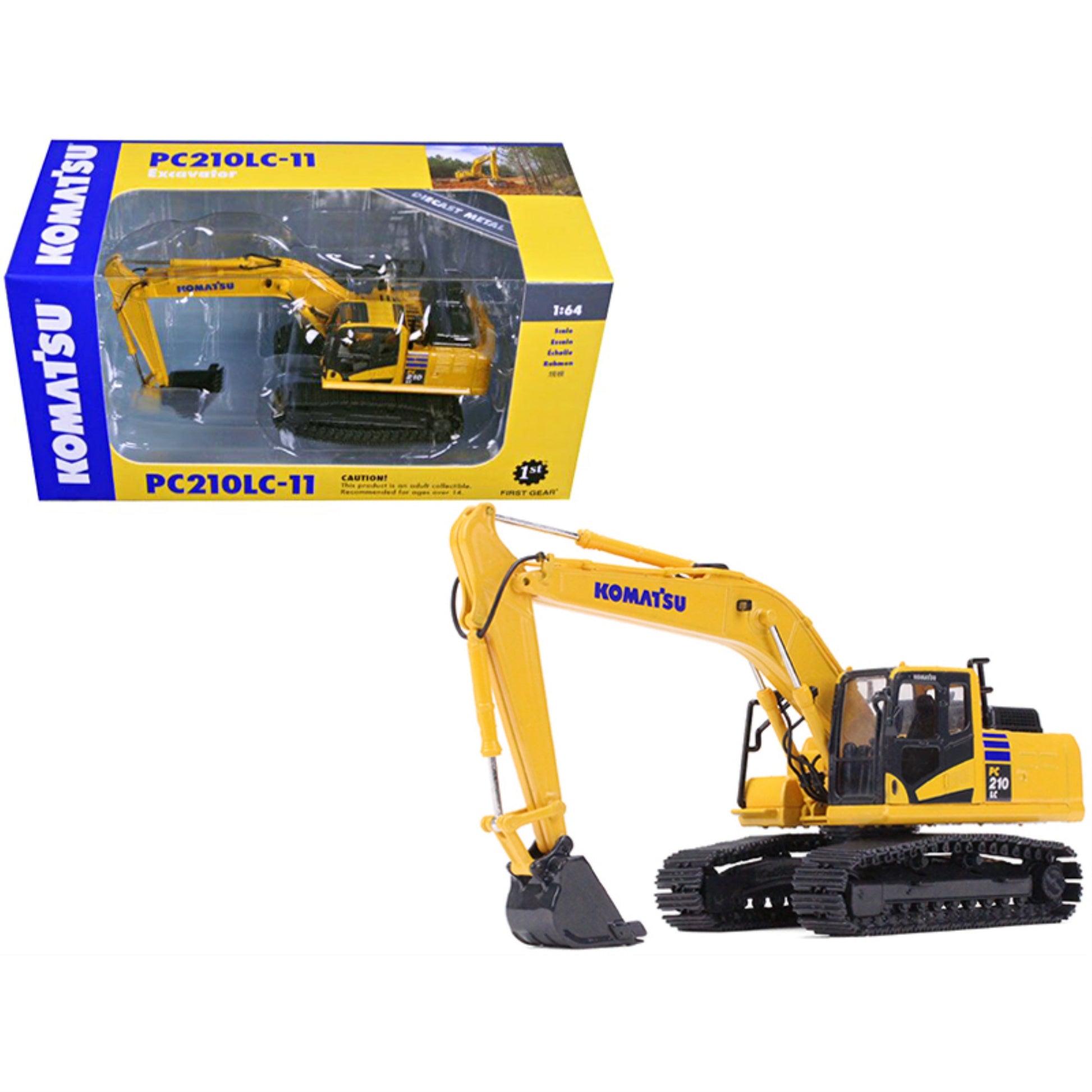 Komatsu PC210LC-11 Excavator 1/64 Diecast Model Car by First Gear