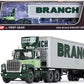 Ford Lt-9000 Day Cab With Vintage 40' Dry Goods Tandem-Axle Trailer Green ''Branch Motor Express'' 1/64 Diecast Model By Dcp/Fir