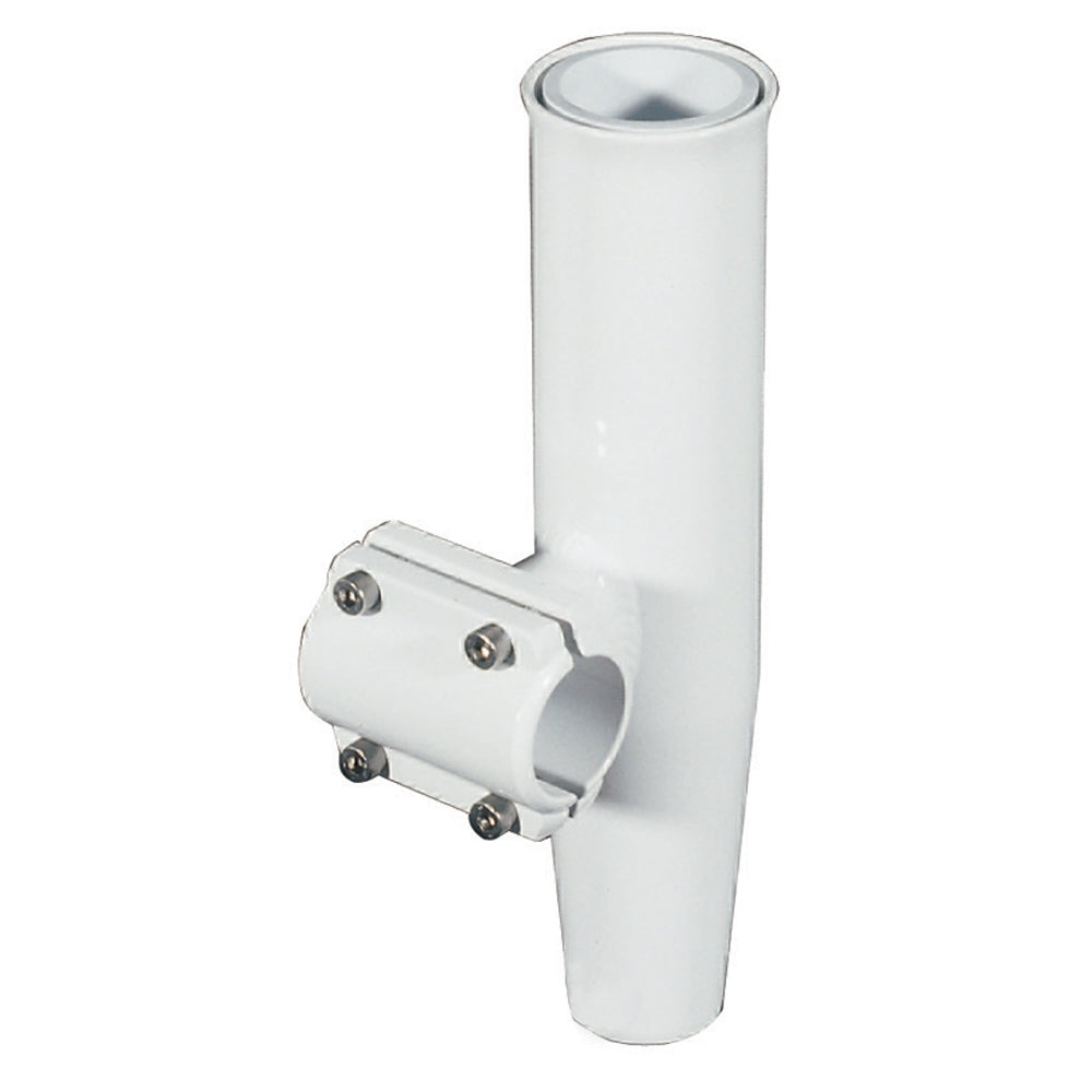 Lees Clamp-On Rod Holder - White Aluminum - Horizontal Mount - Fits 1.050 O.D. Pipe