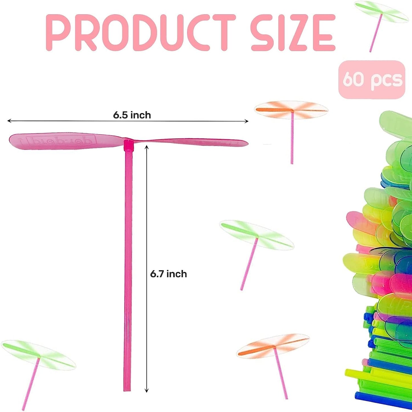 Lcpqmzgh 36 Pieces Hand Helicopter Spinner Hand Rub Plastic Propeller Outdoor Flying Plastic Dragonfly Toy Random Color Toy Heli