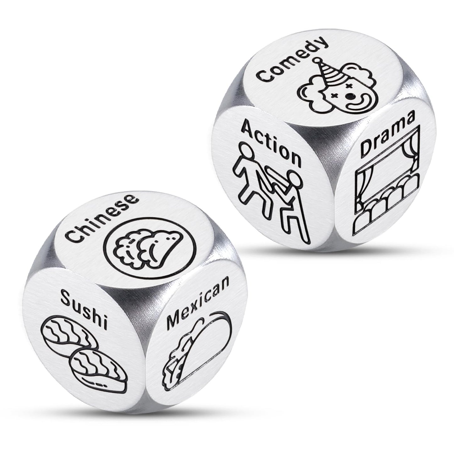 Valentines Day Gifts For Boyfriend, Valentines Gifts For Adults, Valentine Day Gifts Movie & Food Dice 2Pcs, Date Night Dice Gag