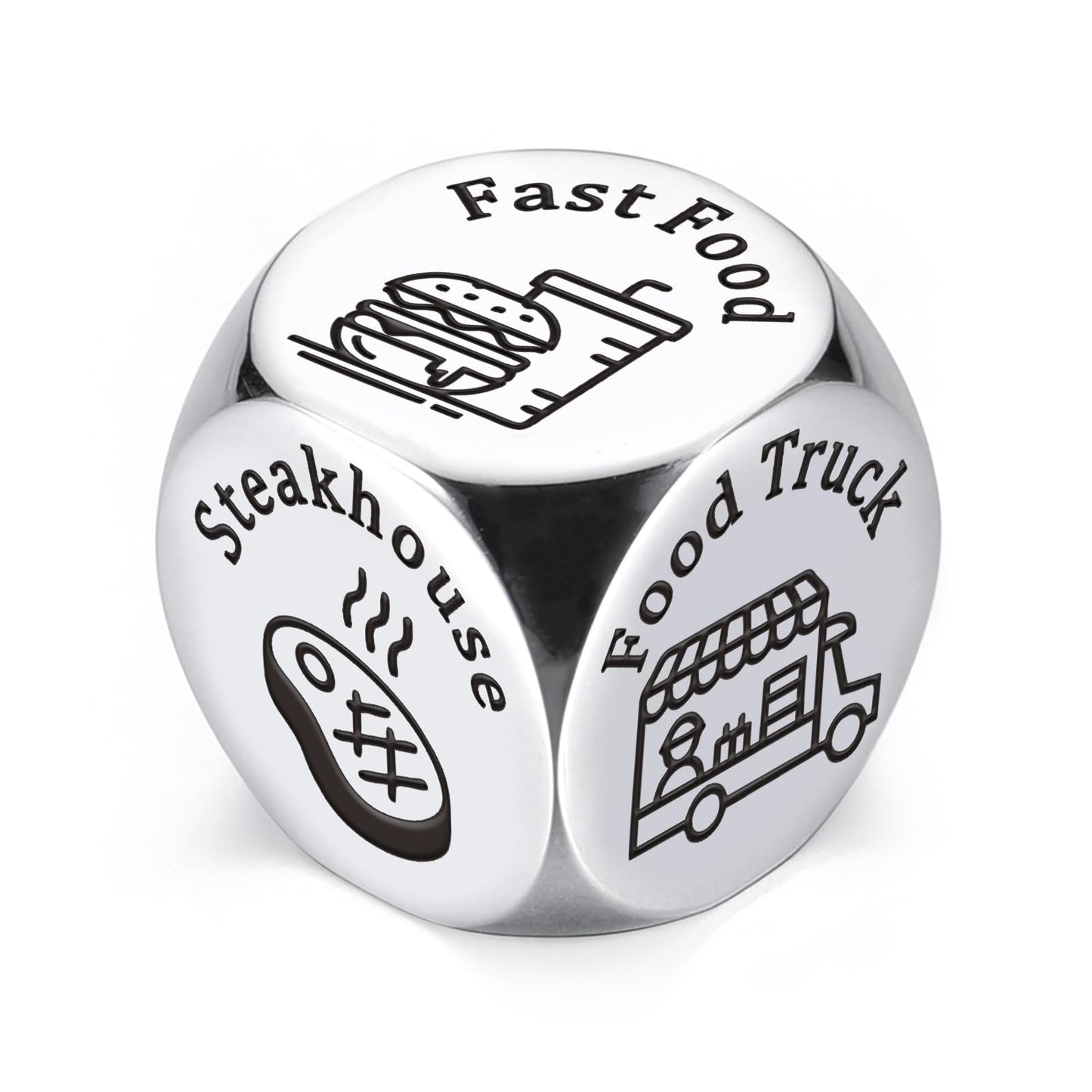 Food Date Night Decision Dice for Couples Anniversary Steel Gifts for Boyfriend Girlfriend Him Her Foodie Dice Makers Gifts for 