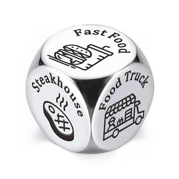 Food Date Night Decision Dice for Couples Anniversary Steel Gifts for Boyfriend Girlfriend Him Her Foodie Dice Makers Gifts for 