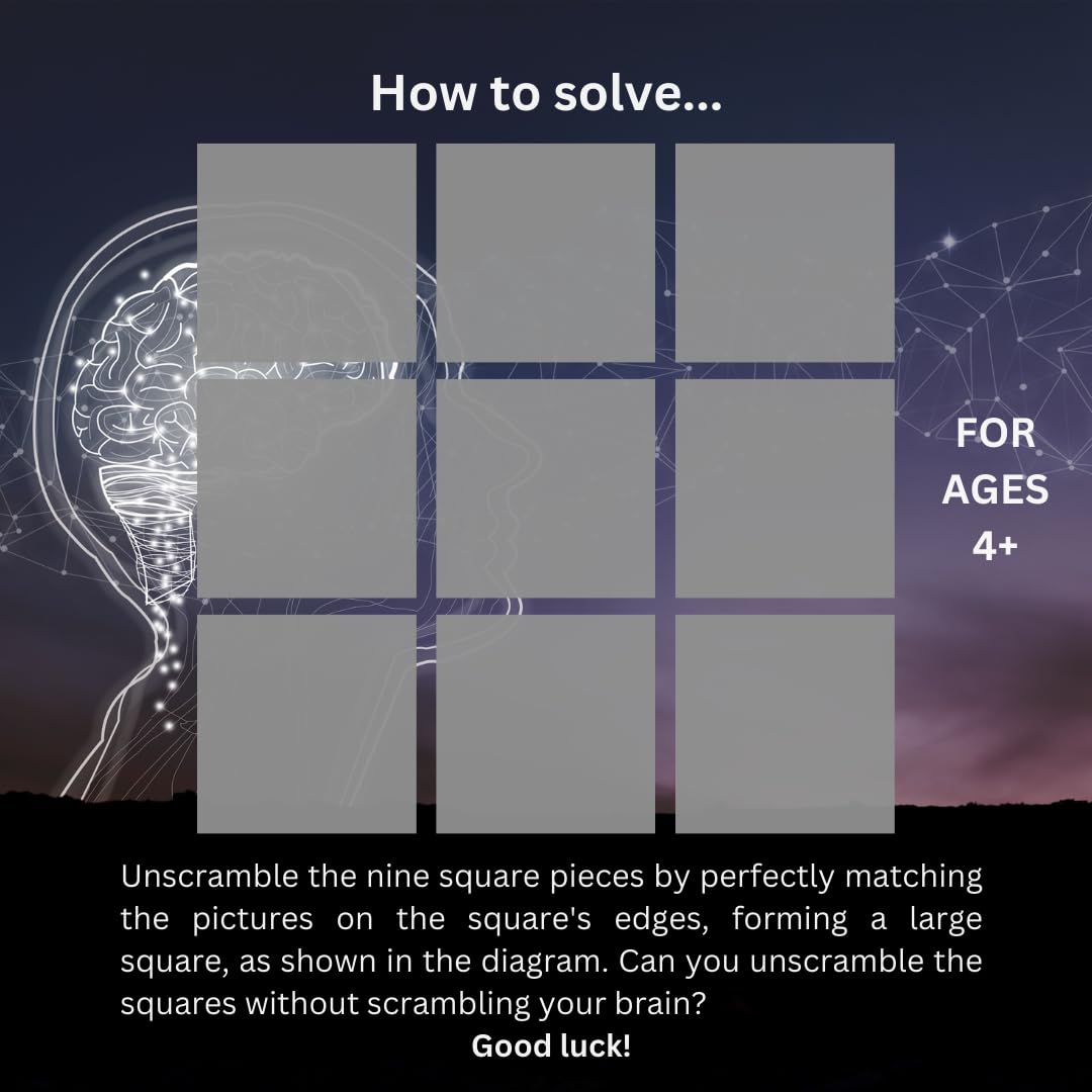 B.Dazzle Dragonflies 9 Piece Scramble Square Puzzle - 12" x 12" Laminated Cardboard - Brain Teaser for All Ages - Model 10146