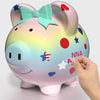 Personalized Kids Ceramic Piggy Bank with Name DIY, Cute Baby Girls Coin Bank Toy, Cool Money Bank for Teens Kids, My First Pigg