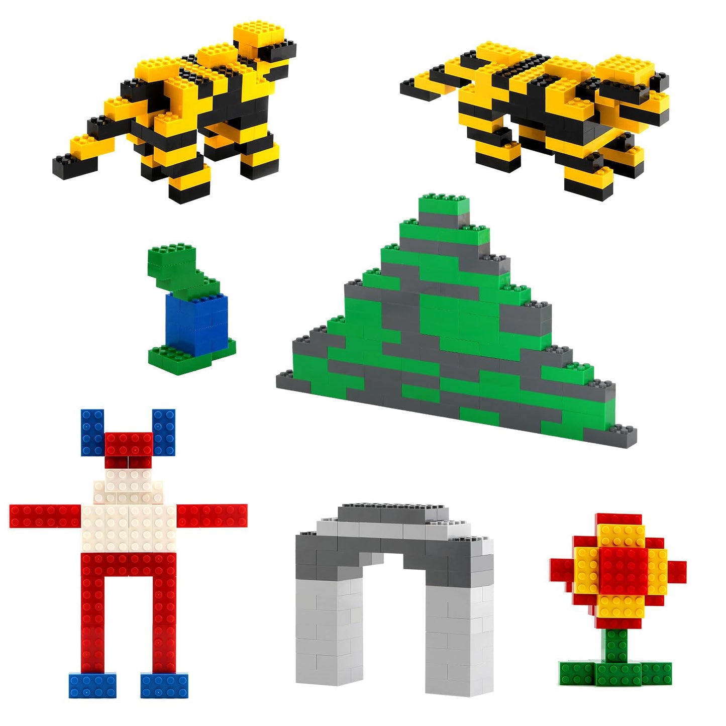 100Pcs 2X4 Bricks Yellow Building Blocks Creative Play Set Classic Basic Pieces Parts Toy Accessories Combine With 3001 Major Brick Brands