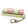 Akascord Keyboard Fidget Toy - Green & Pink ABS Clicker Keychain for Autism Sensory Stress Relief