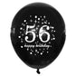 SHUNTAI 56th Birthday Balloons, Black and Gold Latex Confetti, 12 Inch, 15 Pieces, Rubber, Happy 56 Years Old Party Decor