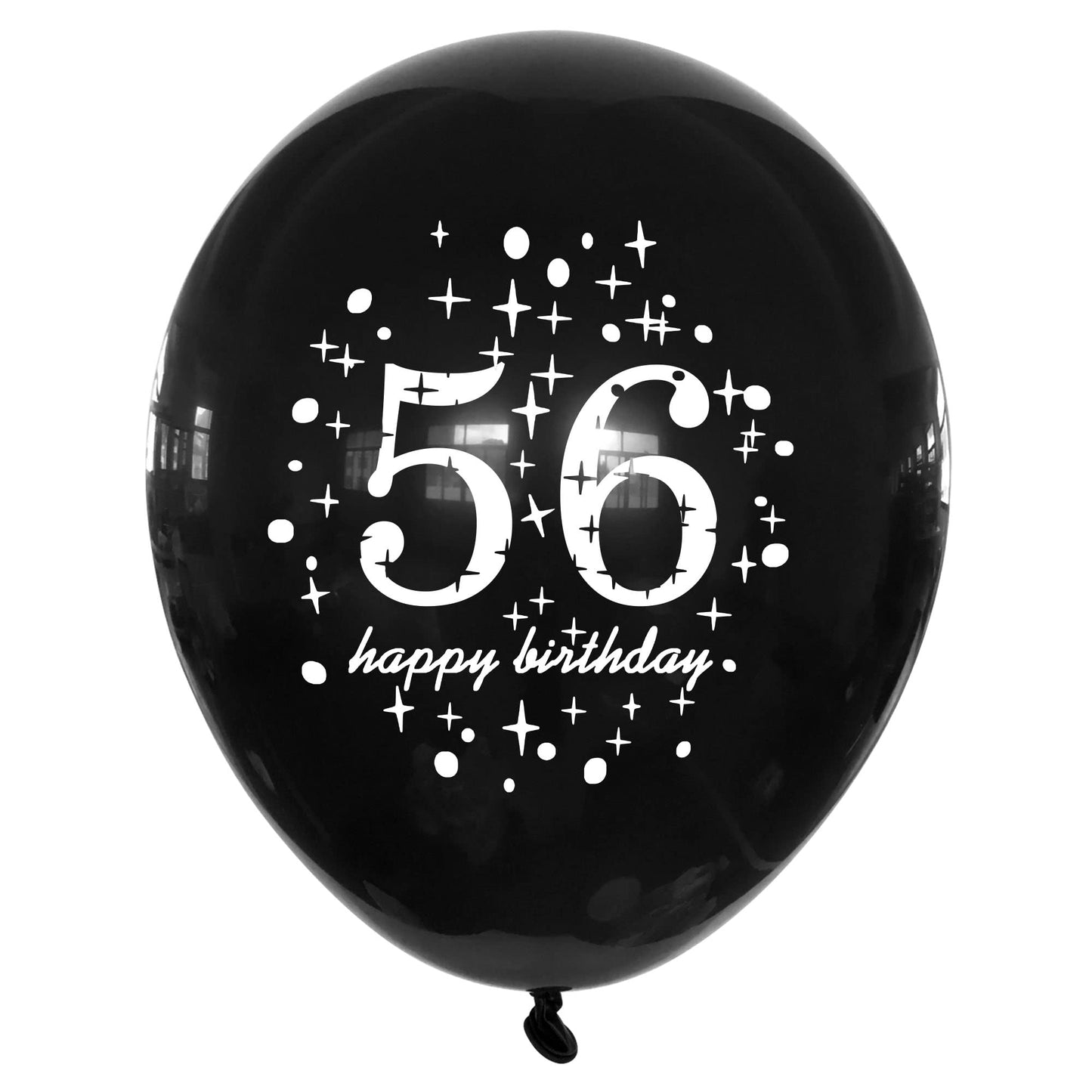 SHUNTAI 56th Birthday Balloons, Black and Gold Latex Confetti, 12 Inch, 15 Pieces, Rubber, Happy 56 Years Old Party Decor