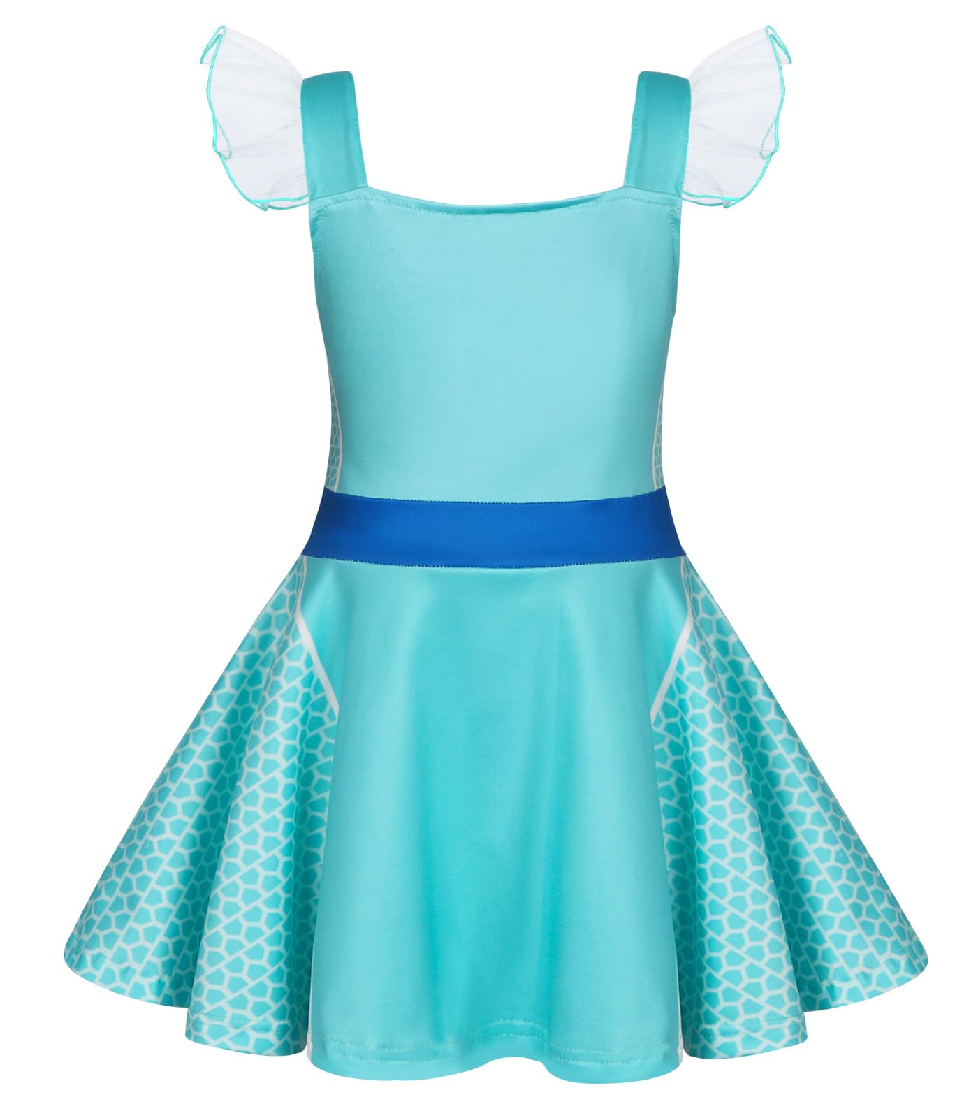 Marendyee Girls Kitties Costume Dress Christmas Gift For Kids Flutter Sleeve Cosplay Dresses Birthday 6-7 Years